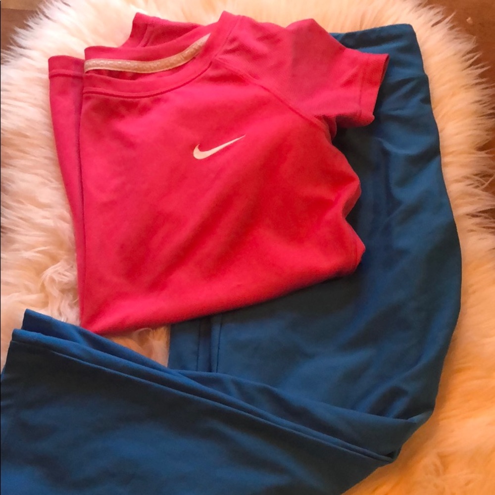 Hot pink/blue Nike activewear s/m